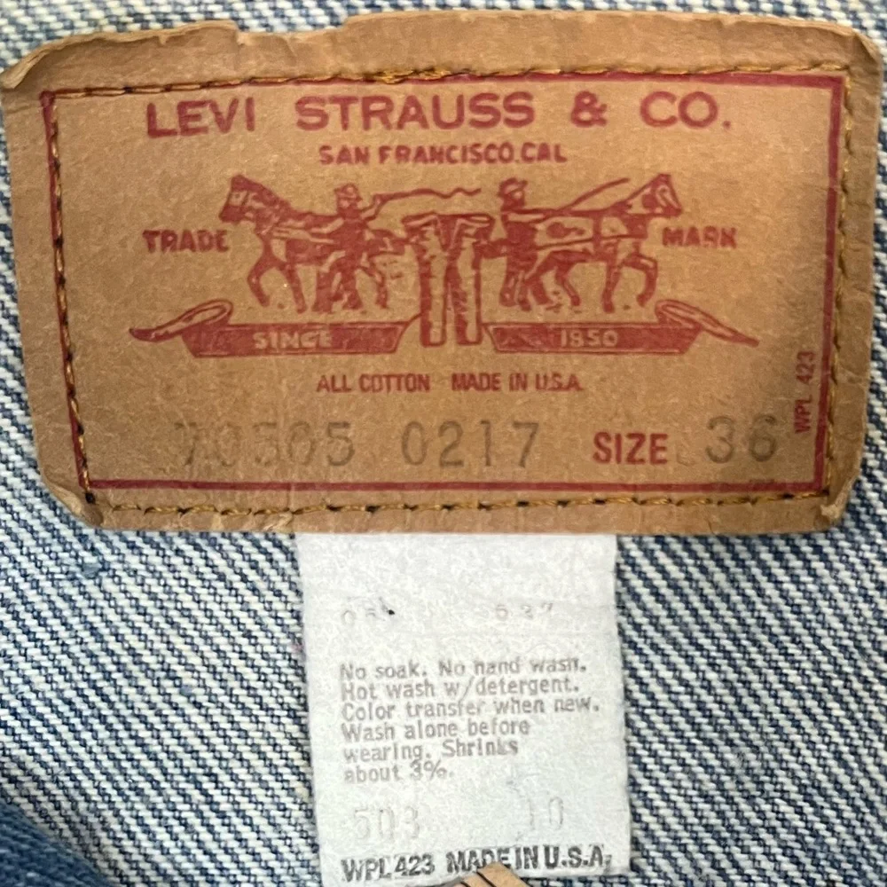 Vintage 70s/80s Levi’s Trucker Jacket, Type 3, Size 36; 70505 0217; Made in USA